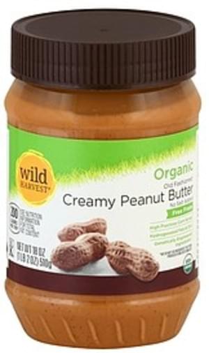 Wild Harvest No Salt Added, Organic, Creamy, Old Fashioned Peanut Butter - 18 oz