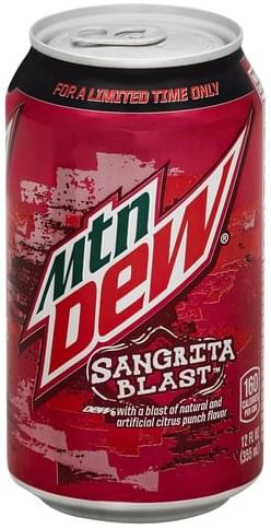 Mountain Dew Sangrita Blast Soda 12 Oz Nutrition Information Innit