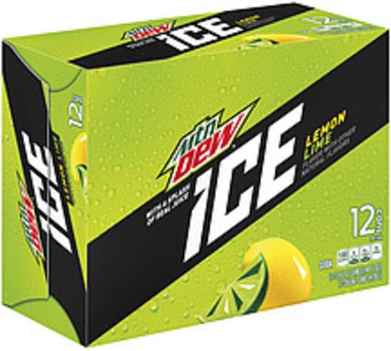 Mountain Dew Mtn Dew Ice Soda Lemon Lime 12 Fl Oz 12 Count Can 12, Nutrition Information Innit