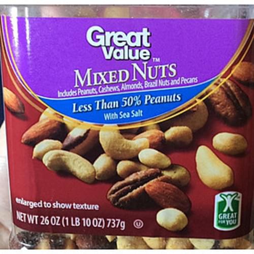 Great Value Mixed Nuts 28 g, Nutrition Information Innit