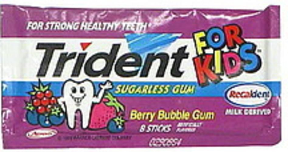 Trident Berry Bubble Gum Sugarless Gum 8 ea, Nutrition Information