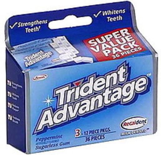 Trident Peppermint Gum 36 ea, Nutrition Information Innit