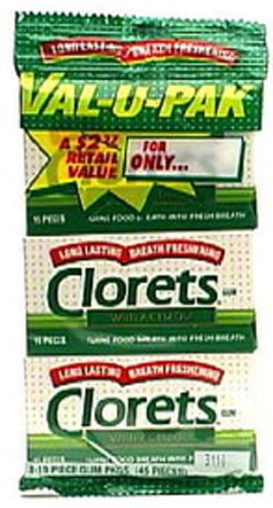Clorets Breath Freshening Gum - 3 ea, Nutrition Information | Innit