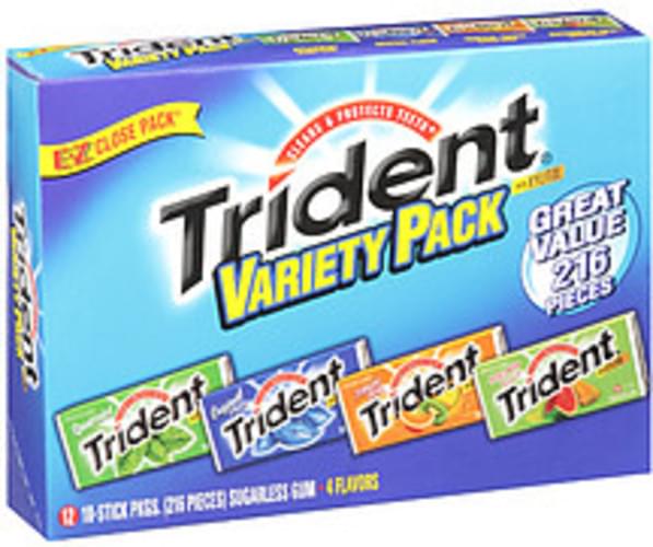 Trident Variety Pack Gum 216, Nutrition Information Innit