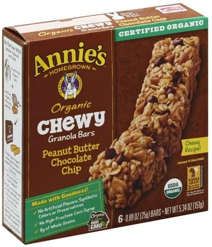 annies chocolate peanut granola chip butter bars organic innit ea