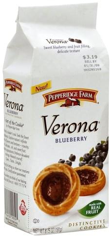 Pepperidge Farm Verona Blueberry Distinctive Cookies 6 75 Oz Nutrition Information Innit