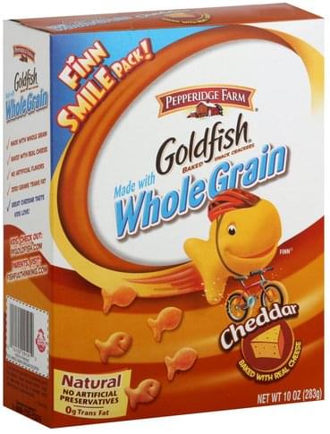 goldfish crackers finn cheddar baked snack smile pack oz nutrition innit search shopwell