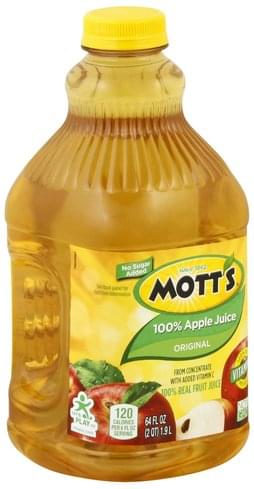 Motts Original, Apple 100% Juice - 64 oz, Nutrition ...