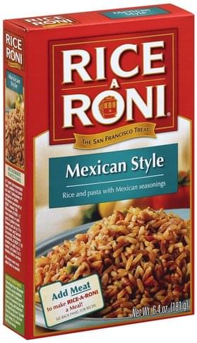 Rice A Roni Mexican Style Rice and Pasta - 6.4 oz, Nutrition ...