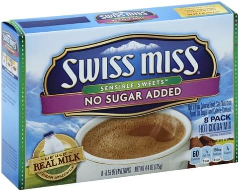 Swiss Miss No Sugar Added, 8 Pack Hot Cocoa Mix - 8 ea, Nutrition ...