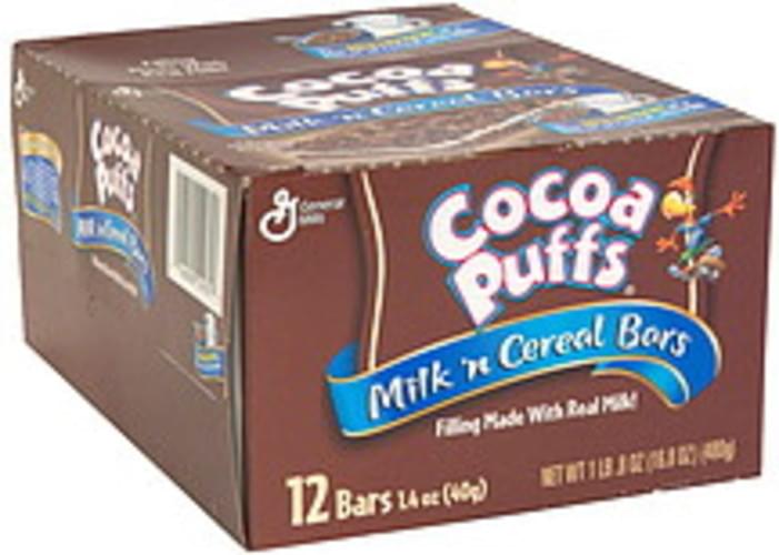 Cocoa Puffs Milk 'n Cereal Bars 12 ea, Nutrition Information Innit
