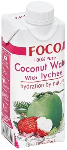 Foco 100% Pure, with Lychee Coconut Water - 11.2 oz