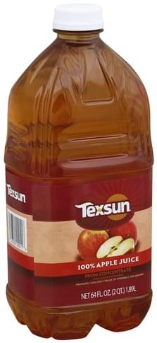 Texsun Apple 100% Juice - 64 oz, Nutrition Information | Innit