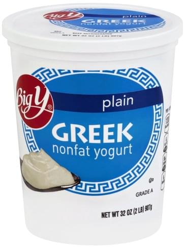 Big Y Greek, Nonfat, Plain Yogurt - 32 oz