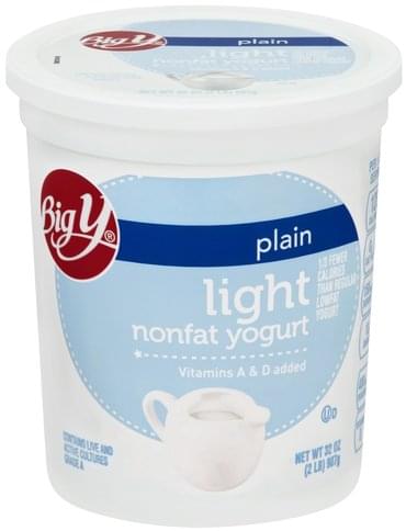 Big Y Nonfat, Light, Plain Yogurt - 32 oz