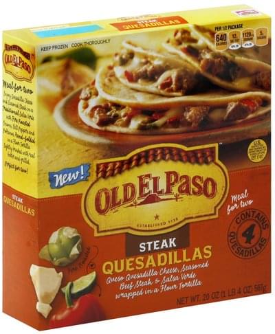 Old El Paso Steak Quesadillas - 4 ea, Nutrition Information | Innit