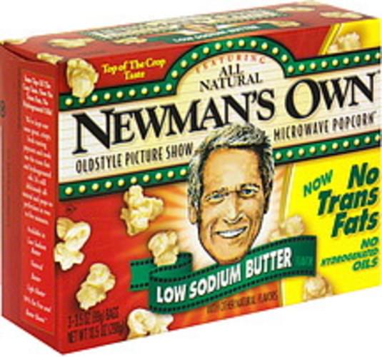 Newmans Own Low Sodium Butter OldStyle Picture Show Microwave Popcorn