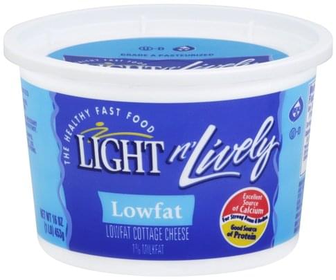 Light N Lively 1 Milkfat, Lowfat Cottage Cheese 16 oz, Nutrition