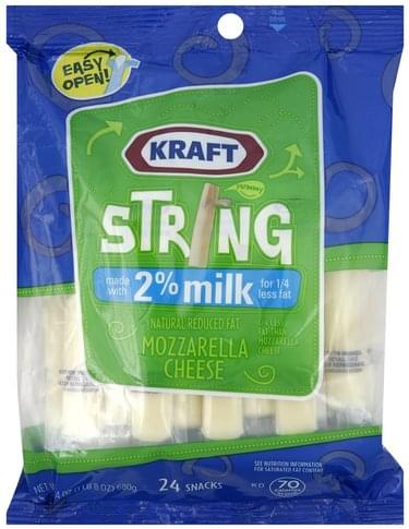 Kraft Mozzarella, Reduced Fat String Cheese - 24 ea
