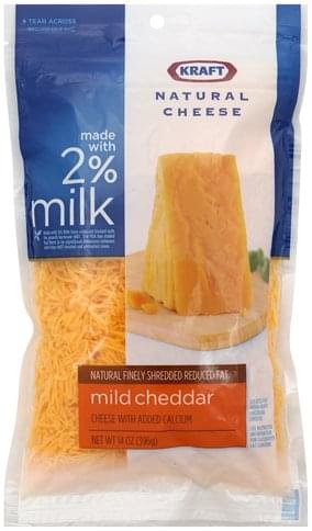 Kraft Mild Cheddar, Reduced Fat Finely Shredded Cheese - 14 oz