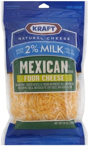 Kraft Mexican Style, Four Cheese Finely Shredded Cheese - 14 oz