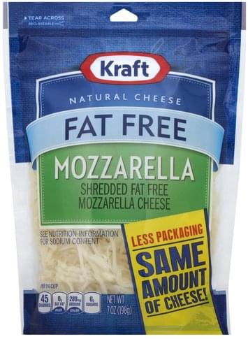 Kraft Mozzarella Fat Free Shredded Cheese 7 oz Nutrition Kraft Mozzarella Fat Free Shredded Cheese 7 oz Nutrition