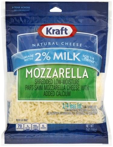 Kraft Shredded, Low-Moisture, Mozzarella, Part-Skim Cheese - 7 oz