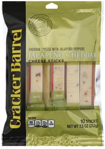 Cracker Barrel Sticks Jalapeno Cheddar Cheese 10 Ea Nutrition Cracker Barrel Sticks Jalapeno Cheddar Cheese 10 Ea Nutrition