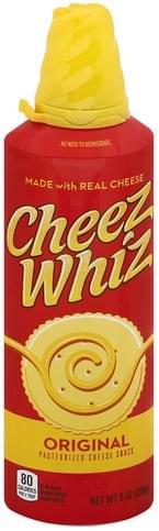 Cheez Whiz Pasteurized, Original Cheese Snack - 8 oz