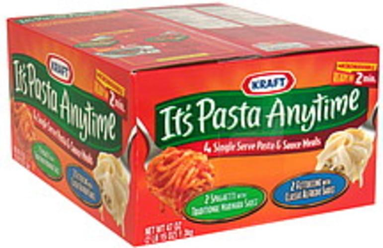 Pasta Anytime Single Serve Pasta & Sauce Meals - 47 oz, Nutrition