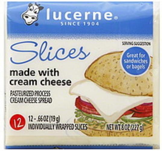 Lucerne Cream Cheese Spread Cheese Slices 12 ea, Nutrition