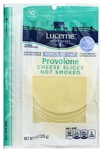 Lucerne Slices, Not Smoked, Provolone, Reduced Fat Cheese - 10 ea