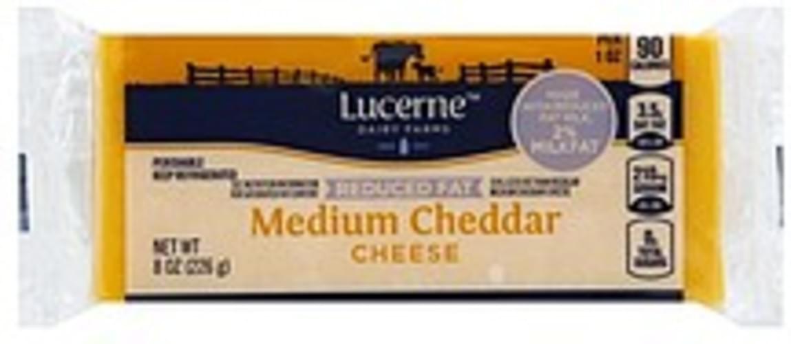 Lucerne Medium Cheddar, Reduced Fat Cheese 8 oz, Nutrition