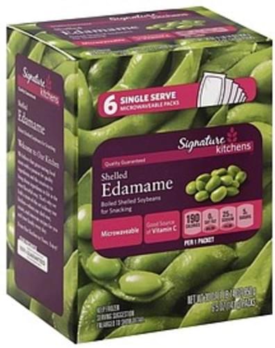 Signature Shelled, Single Serve Microwaveable Packs Edamame - 6 ea