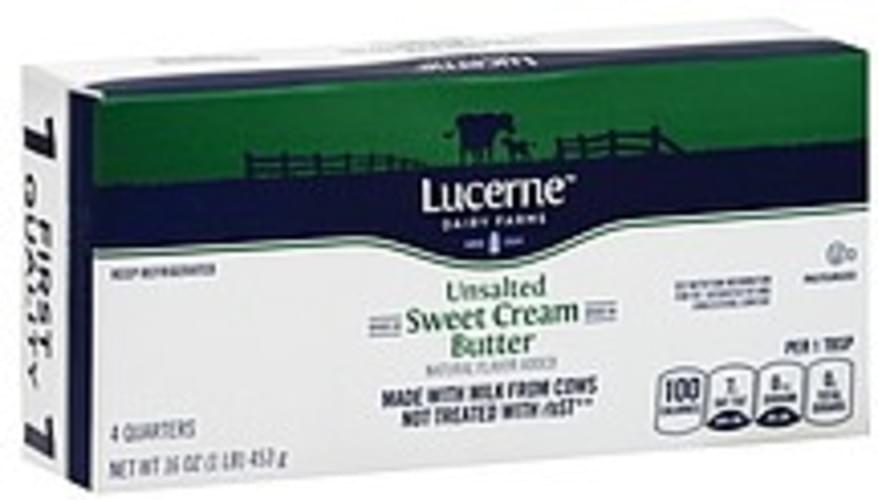 Lucerne Sweet Cream, Unsalted Butter 4 ea, Nutrition Information Innit
