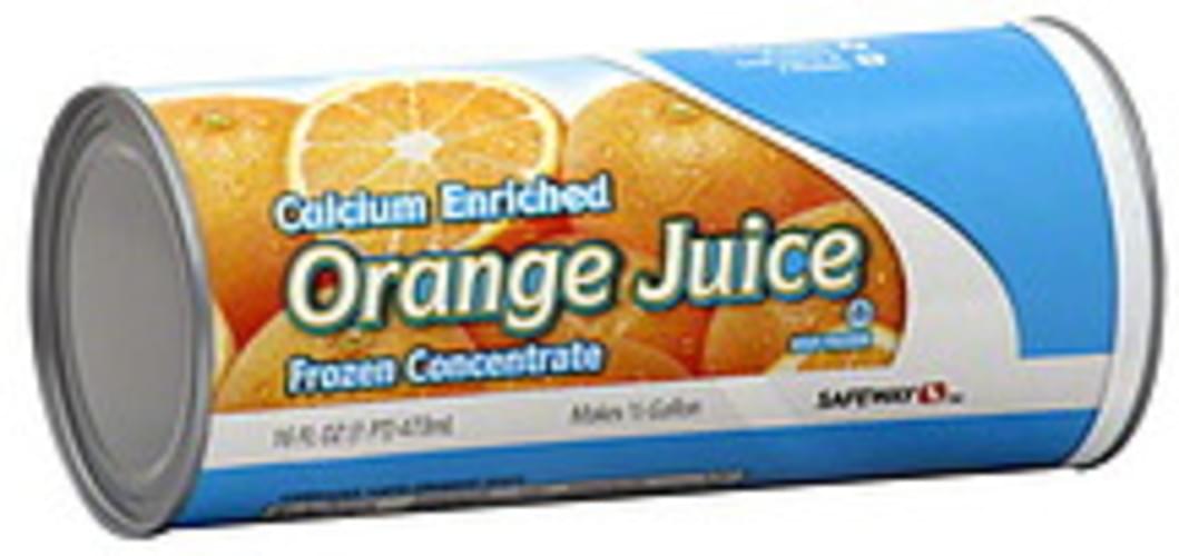 Safeway Calcium Enriched Orange Juice 16 oz, Nutrition Information