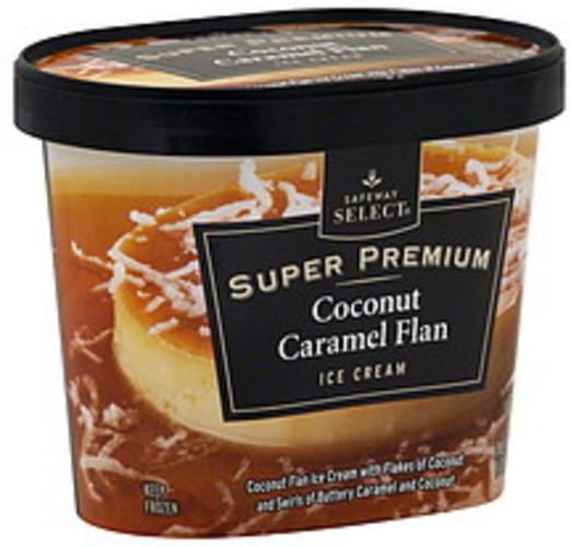 Safeway Select Super Premium, Coconut Caramel Flan Ice Cream 1 pt