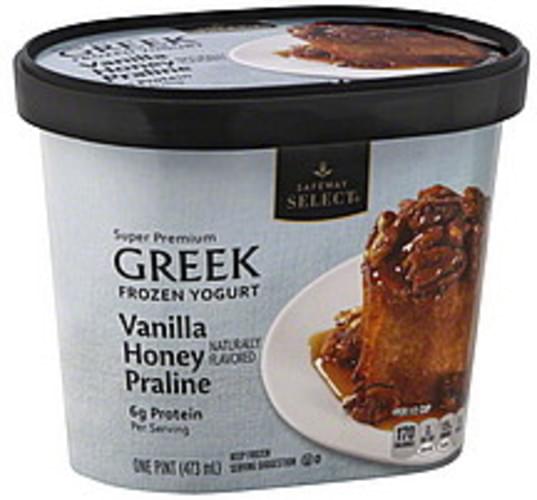 Safeway Select Greek, Super Premium, Vanilla Honey Praline Frozen Yogurt 1 pt, Nutrition