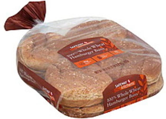 Safeway Kitchens 100 Whole Wheat Hamburger Buns 8 ea, Nutrition