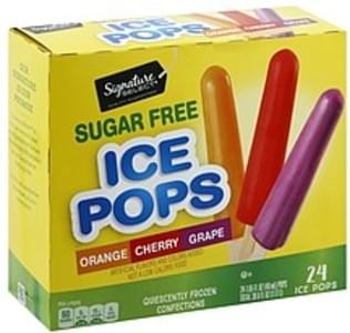 Signature Select Ice Pops Sugar Free, Orange, Cherry, Grape