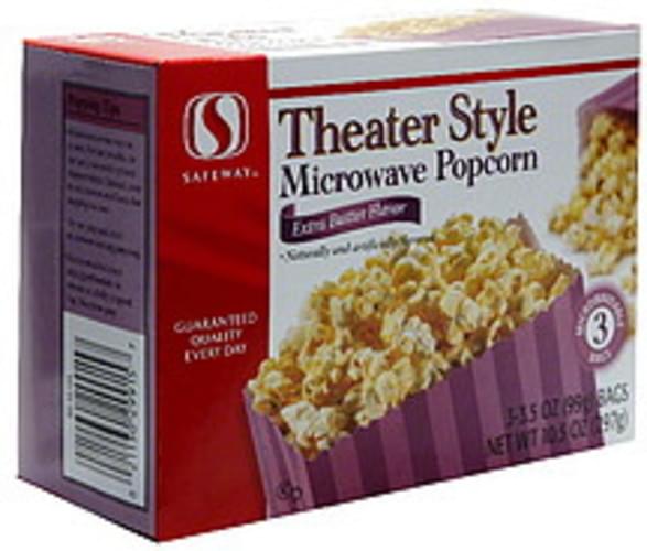 Safeway Theater Style, Extra Butter Flavor Microwave Popcorn 3 ea