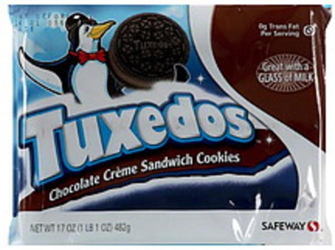 Safeway Chocolate Creme Sandwich Cookies Tuxedos 17 oz, Nutrition