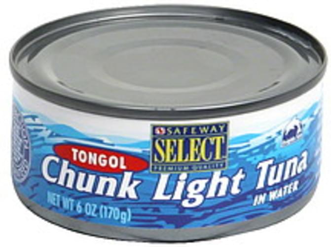 Safeway Select Tongol Chunk Light Tuna in Water 6 oz, Nutrition