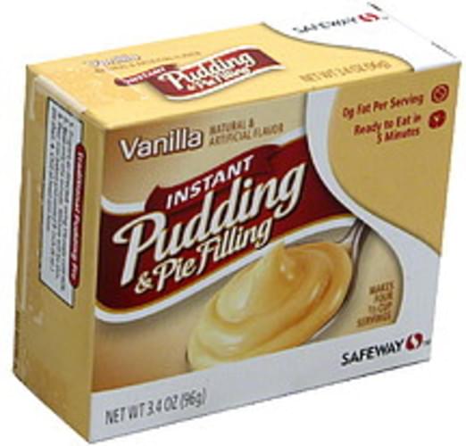 Safeway Vanilla Instant Pudding & Pie Filling 3.4 oz, Nutrition Information Innit