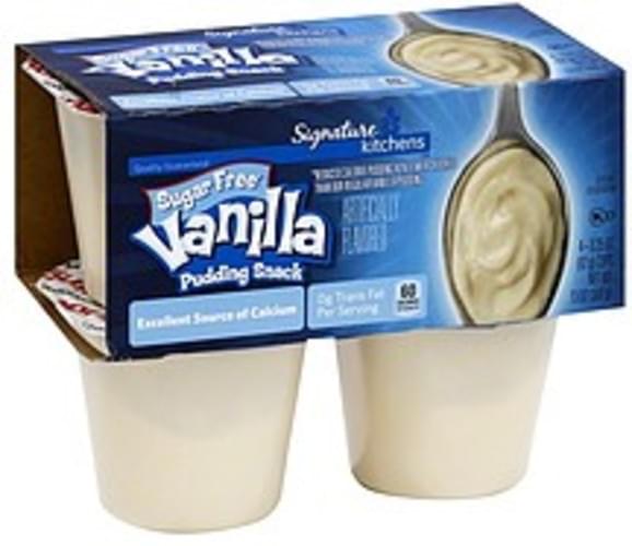 Signature Sugar Free, Vanilla Pudding Snack - 4 ea