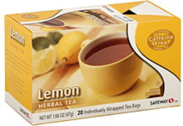 Safeway Lemon Herbal Tea 20 ea, Nutrition Information Innit
