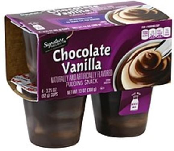 Signature Select Chocolate Vanilla Pudding Snack - 4 ea