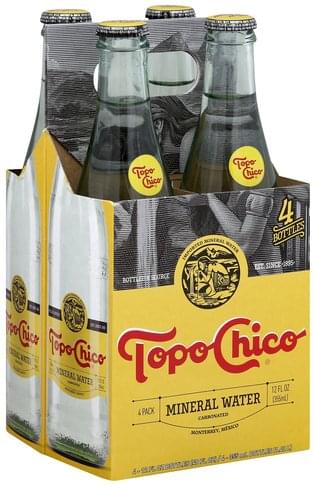 Topo Chico Carbonated, 4 Pack Mineral Water - 4 ea, Nutrition ...