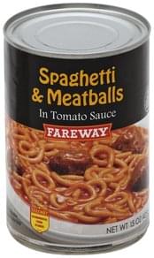 Fareway Spaghetti & Meatballs in Tomato Sauce