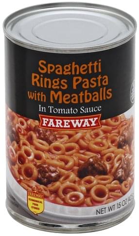 Fareway in Tomato Sauce Spaghetti Rings Pasta with Meatballs - 15 oz